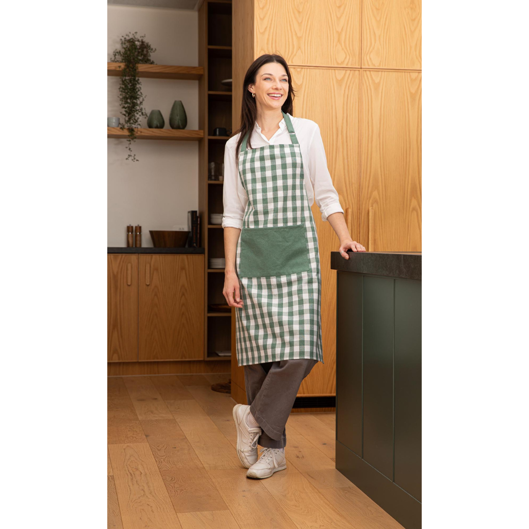 Eco Ladelle Eco Gingham Green Apron