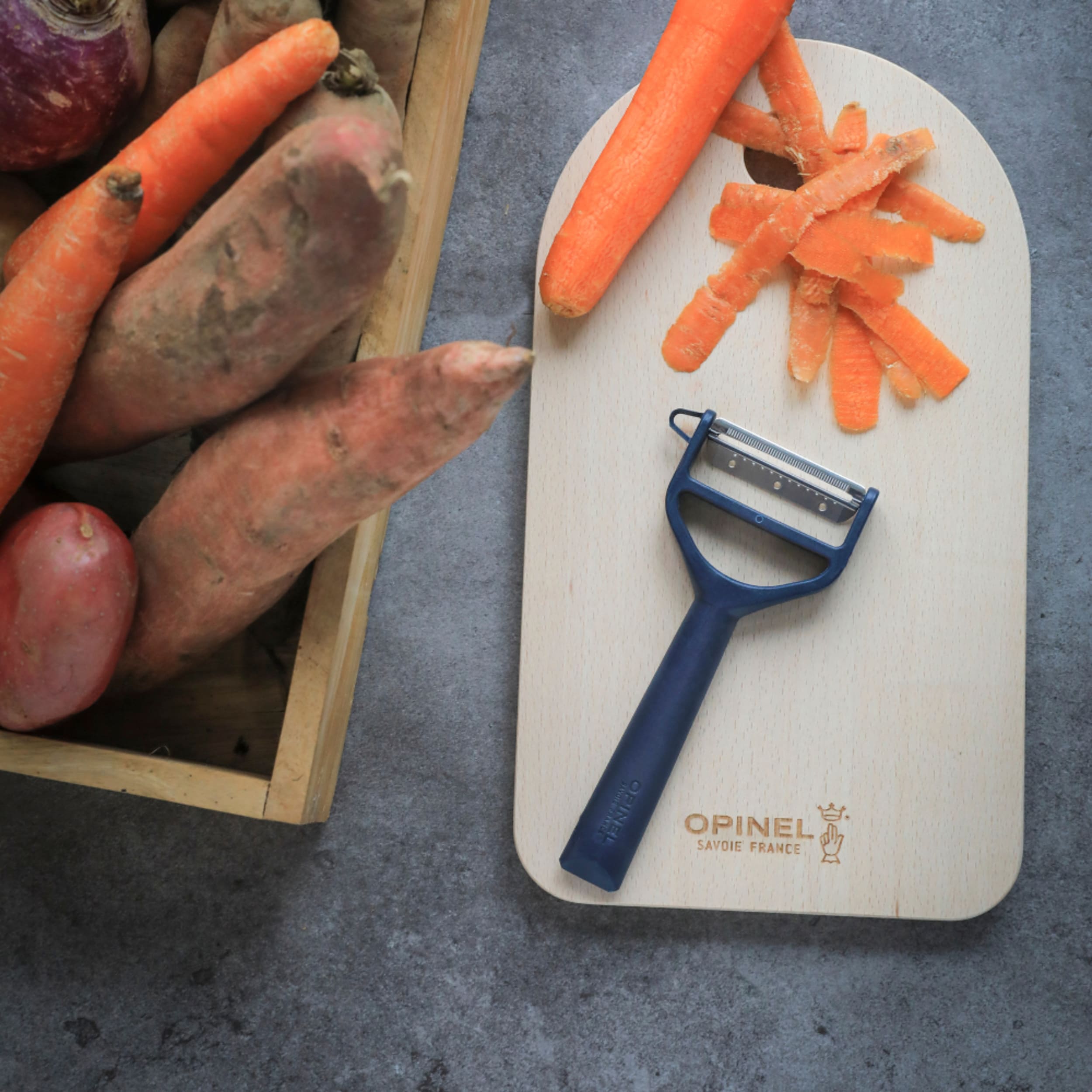 Opinel T-Duo Polymer Peeler Blue