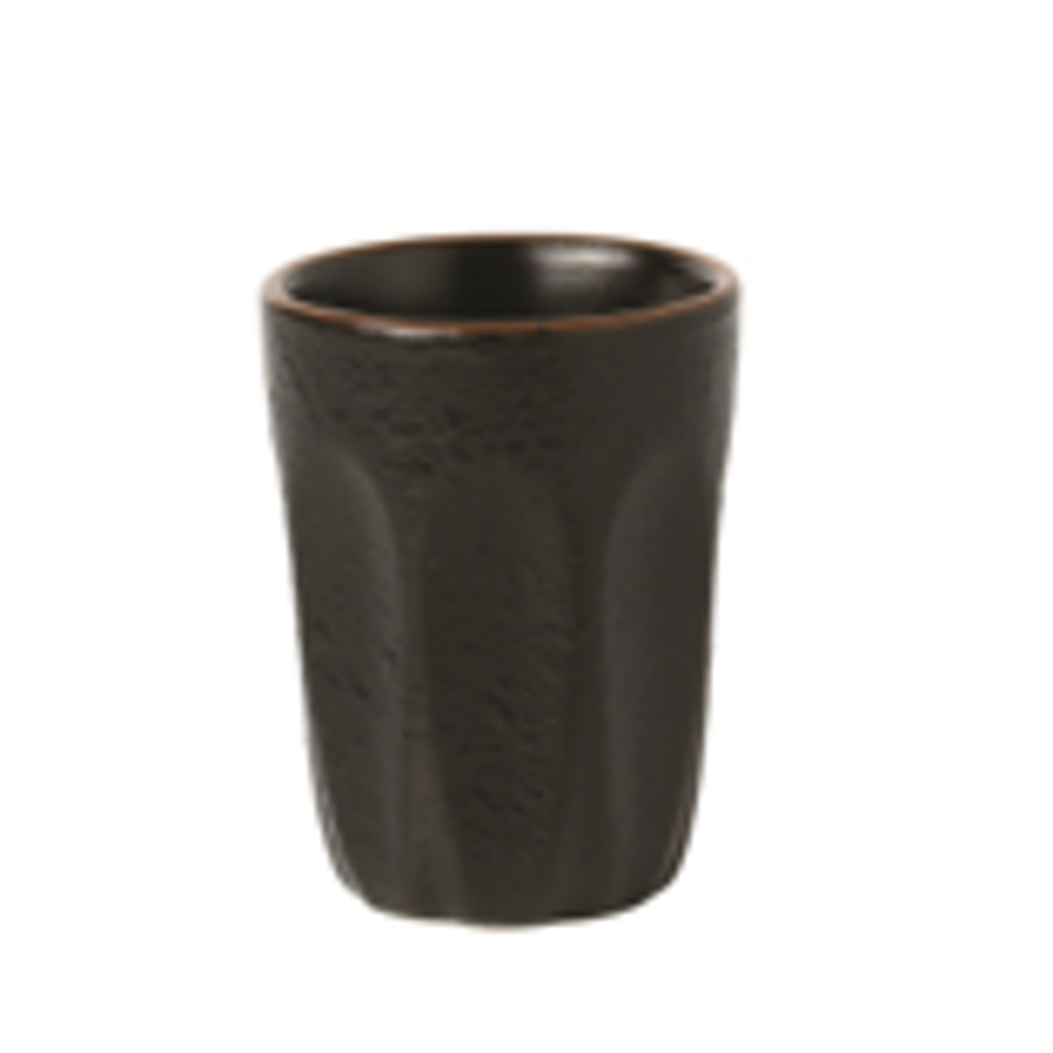 Incasa Macchiato Cup Textured Ripple Black (90ml) 6 Pack