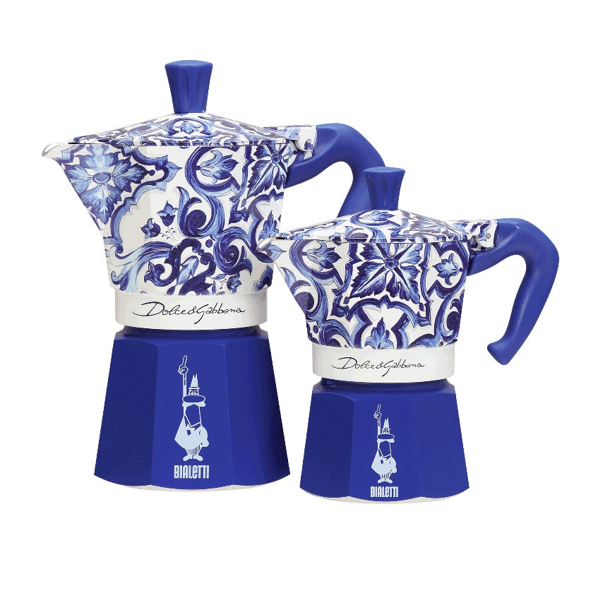Bialetti Dolce & Gabbana Blue Moka Express 6 Cup (270 ml) Stovetop Coffee Maker
