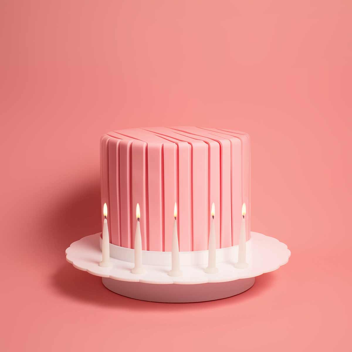 Cake & Candle Bullet Candles White 12 Pack
