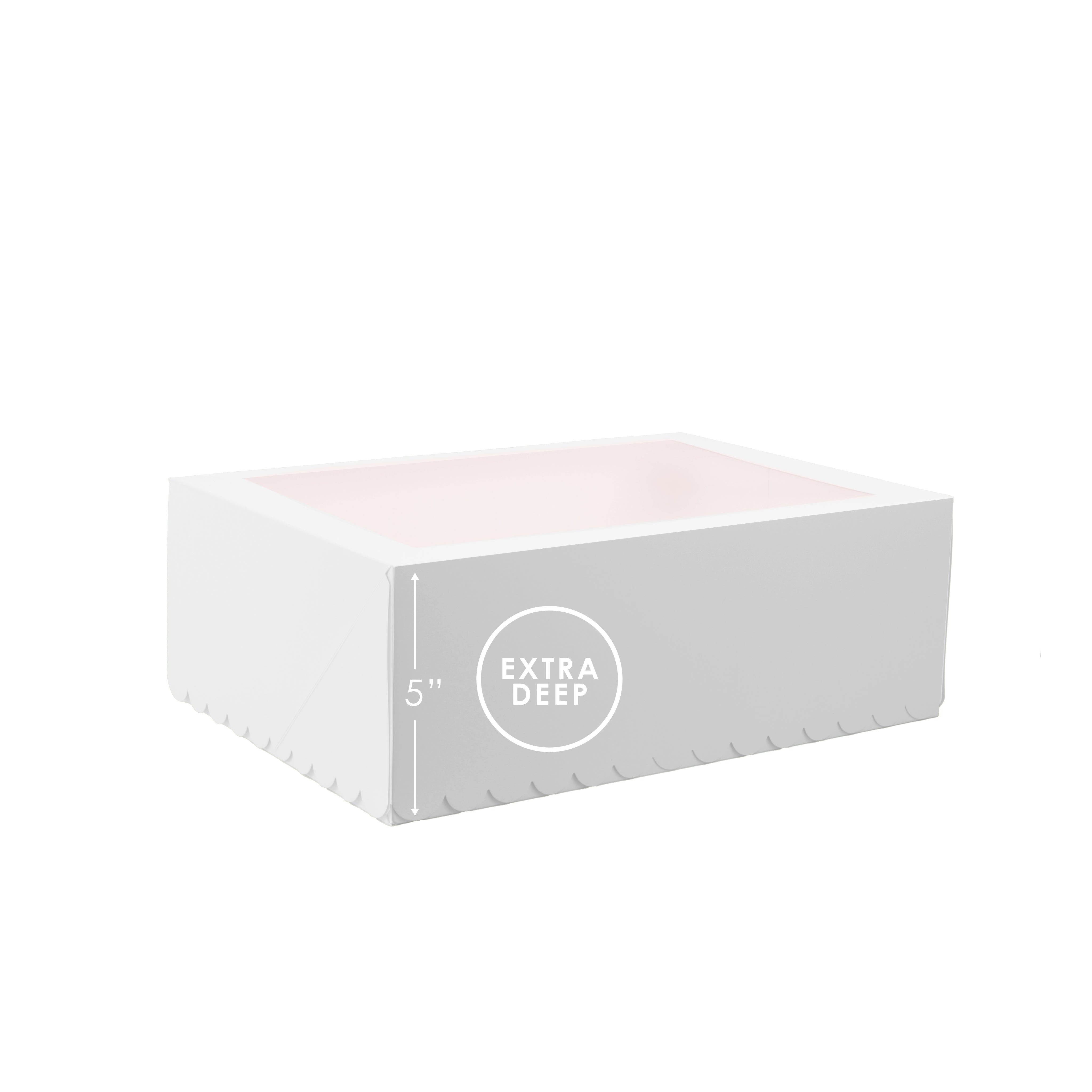 Papyrus Scalloped Tall Cupcake Box 12 Hole White