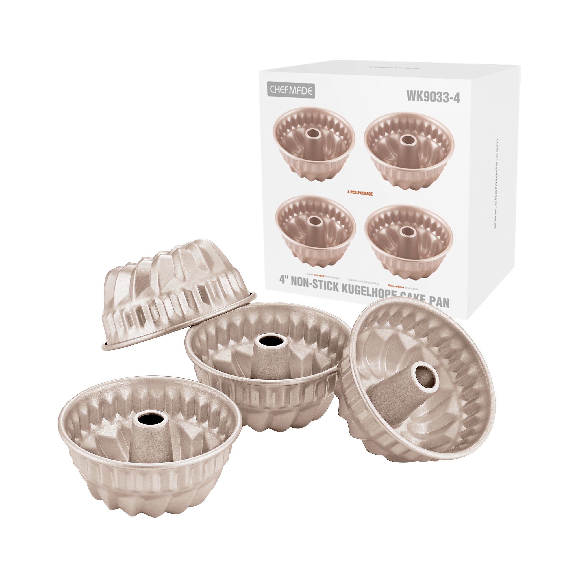 CHEFMADE Mini Kugelhopf Cake Pan 11cm Set of 4 (WK9033-4)