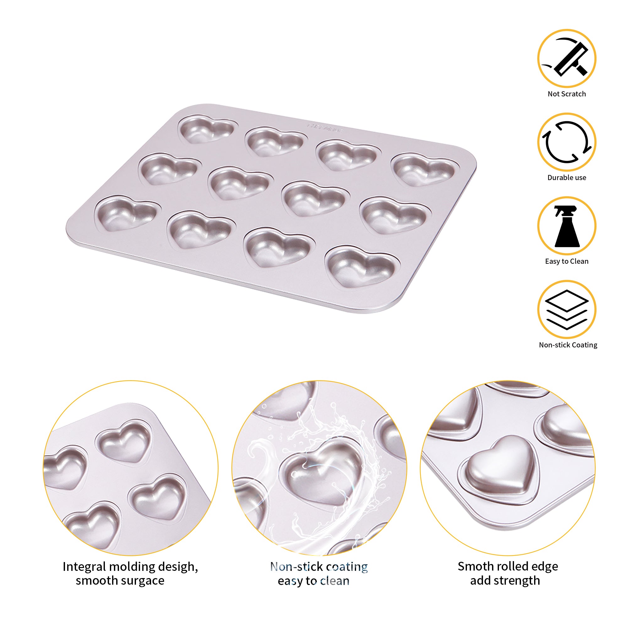 CHEFMADE Heart Cake Pan 12 Cup (WK9916)