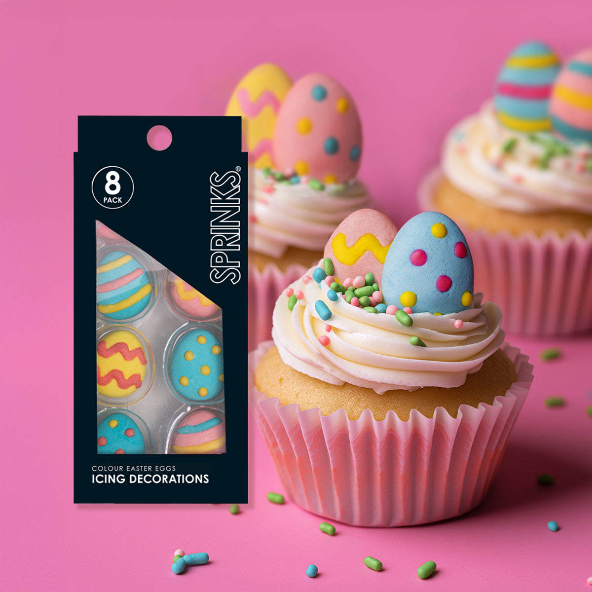 Sprinks Icing Decorations Easter Eggs 8 Piece