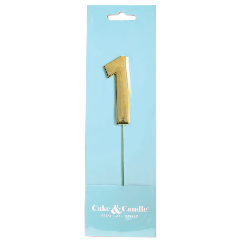 Cake & Candle Bold Cake Topper Number 1 Gold