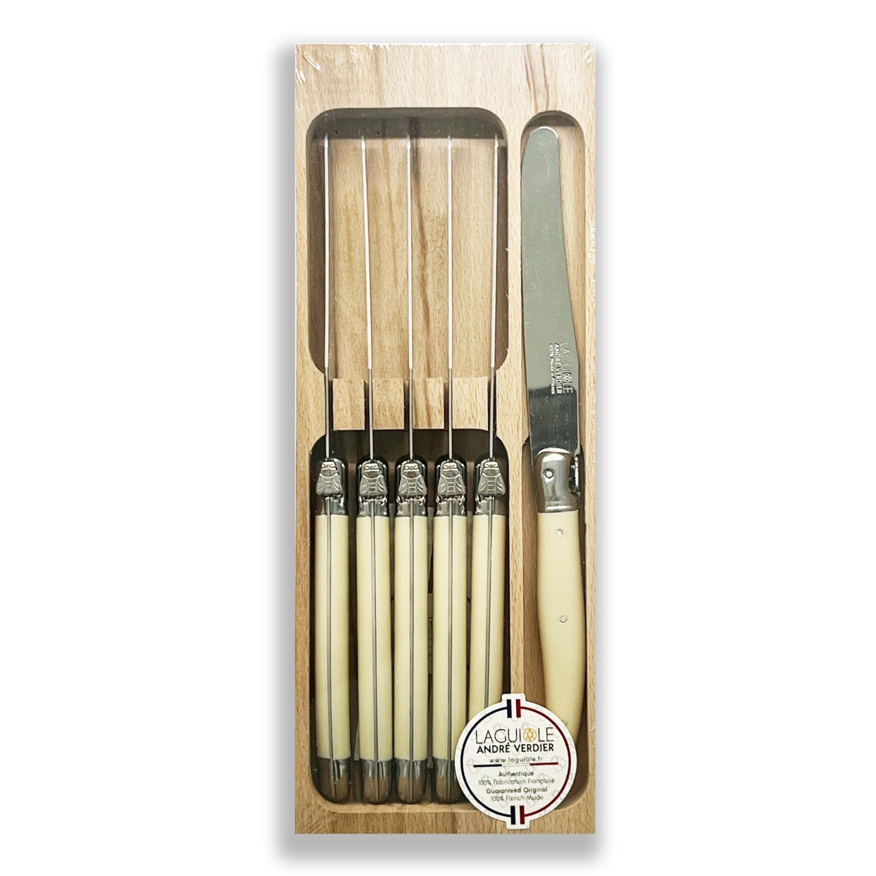 Laguiole André Verdier Debutant 6 Piece Table Knives - Black
