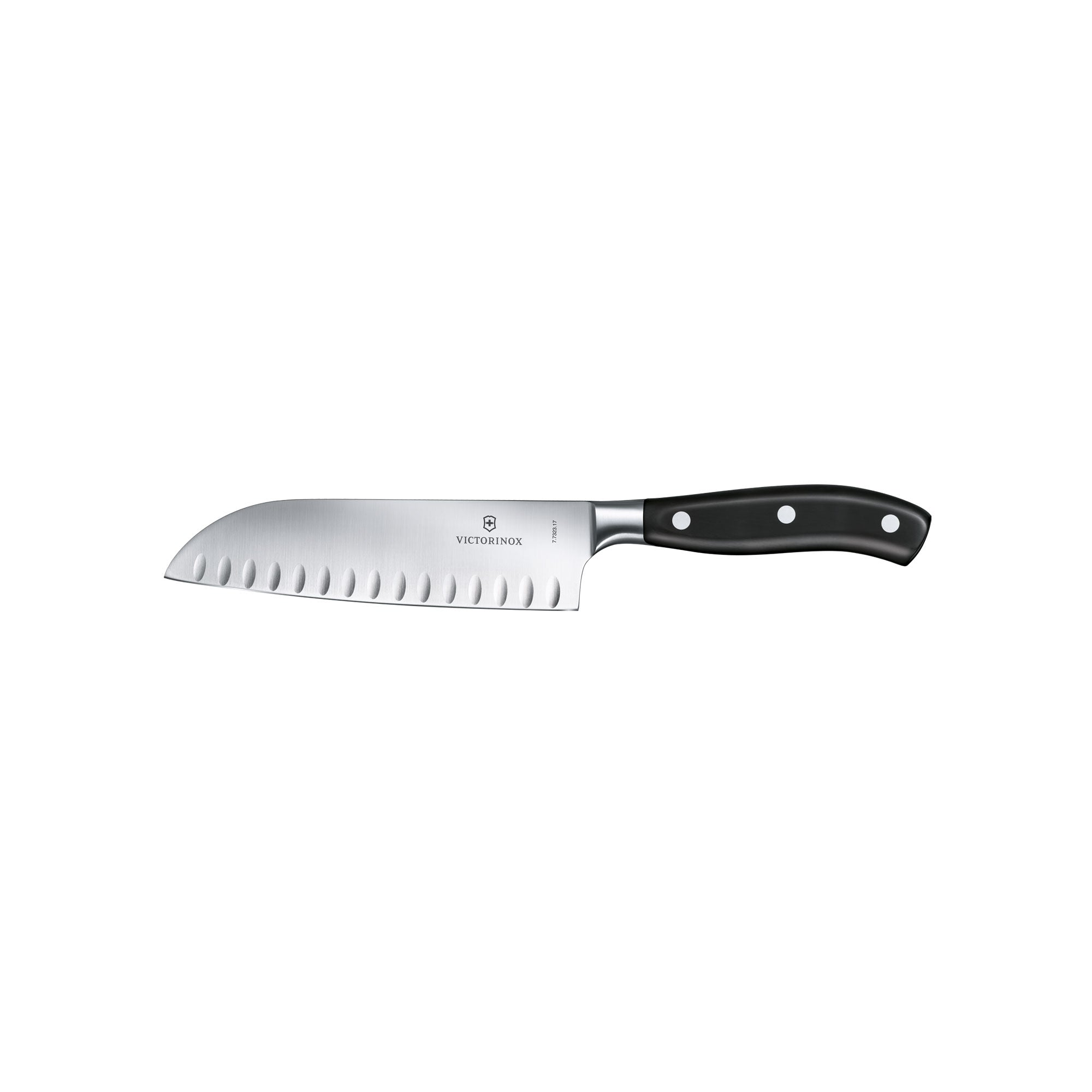 Victorinox Grand Maître Santoku Knife, 17cm, Fluted Edge - Black