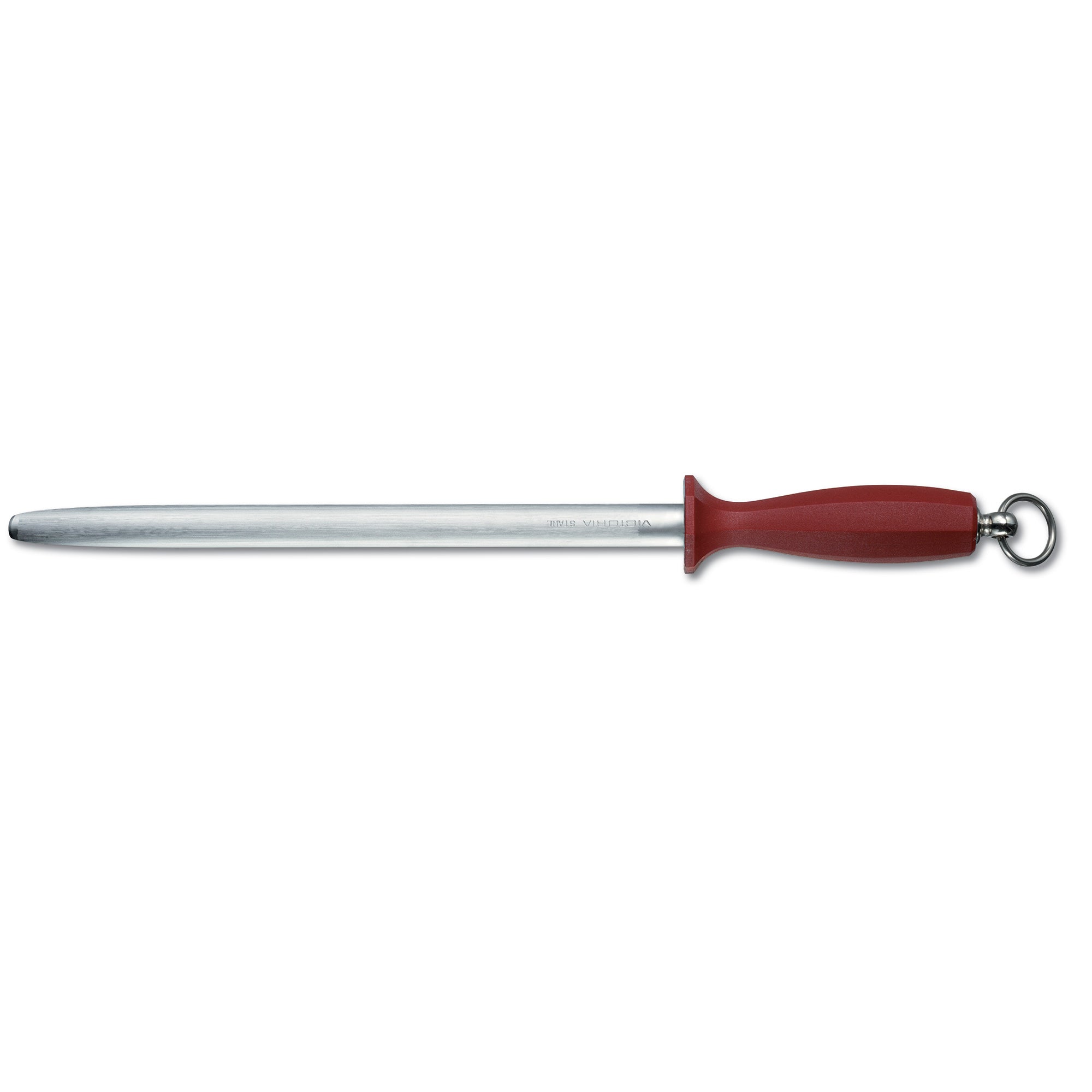 Victorinox Butchers Sharpener Steel,3ocm,Oval,Micro Fine Cut,Nylon Handle - Red