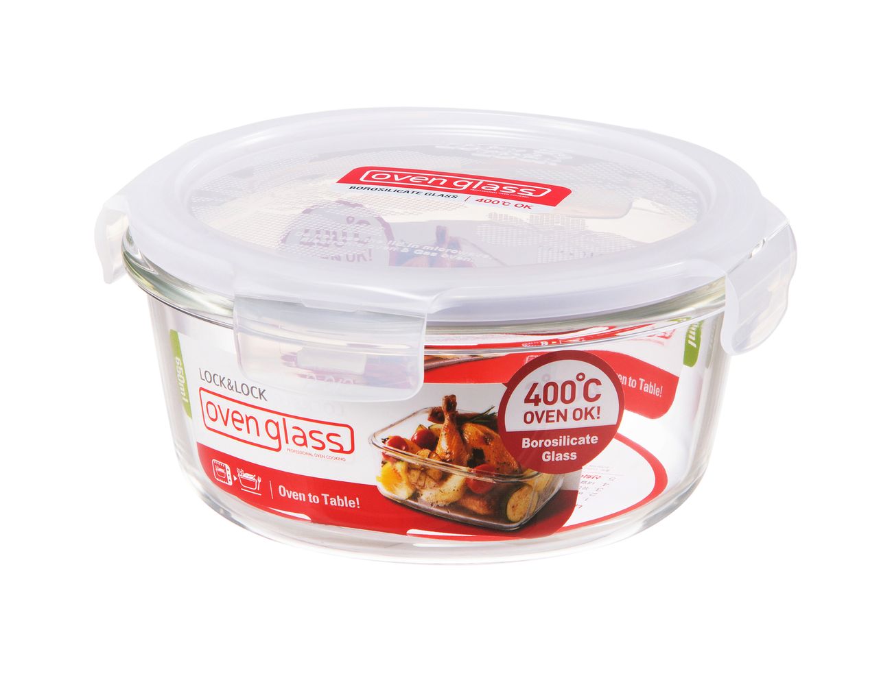 LocknLock Euro Glass Boroseal Heat Resistant Glass Round - 650ml