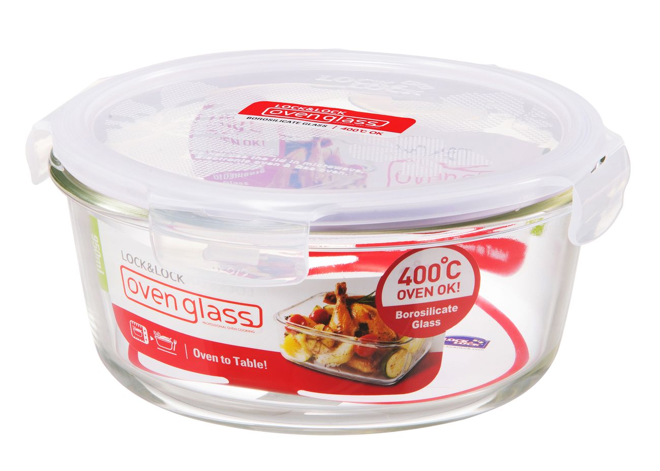 LocknLock Euro Glass Boroseal Heat Resistant Glass Round - 950ml