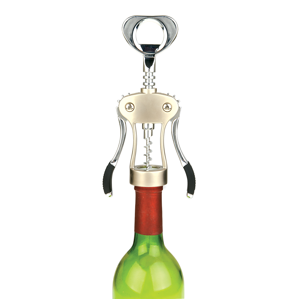 Bartender Heavy Duty Wing Corkscrew - Black Trim