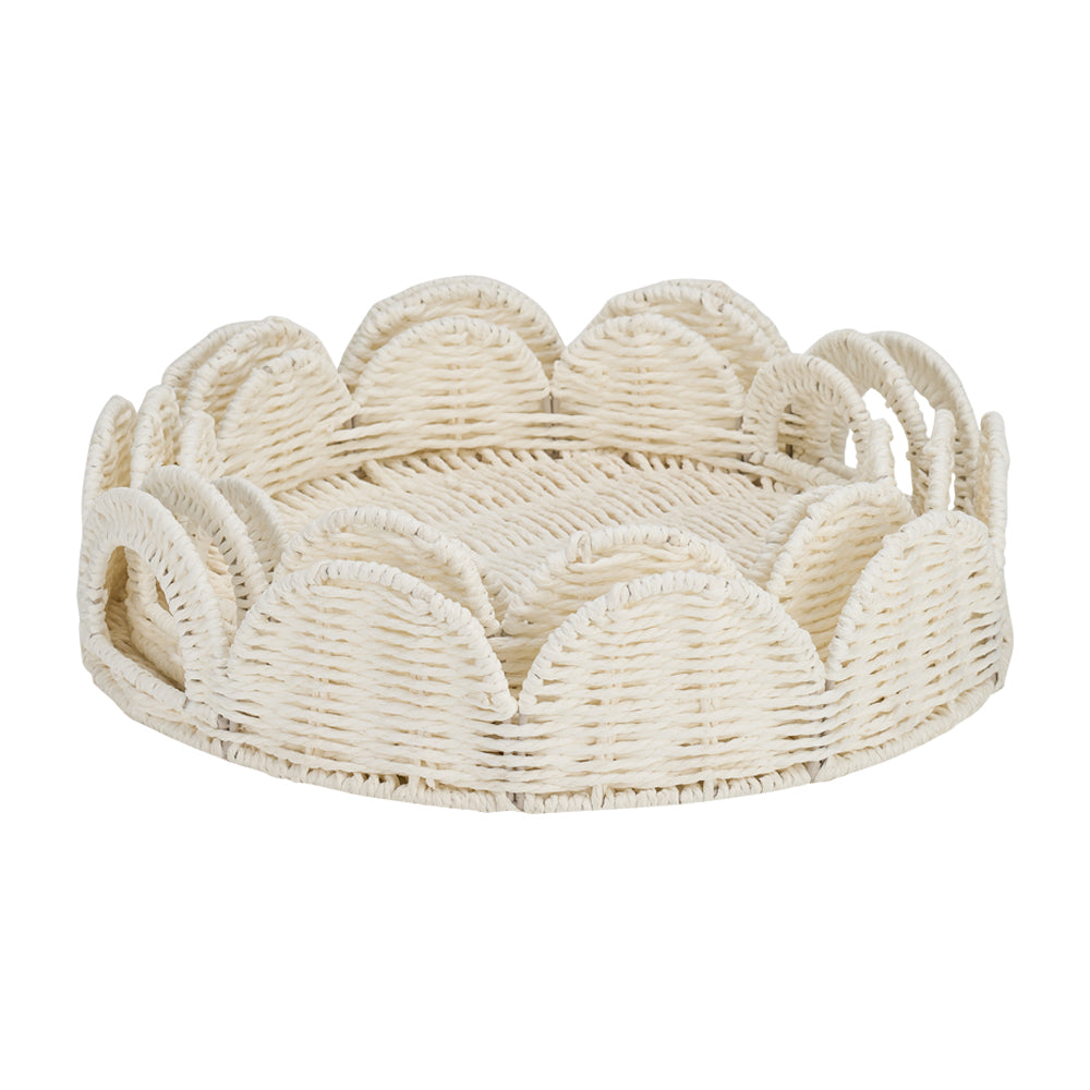 Annabel Trends Papier Woven Tray Set White