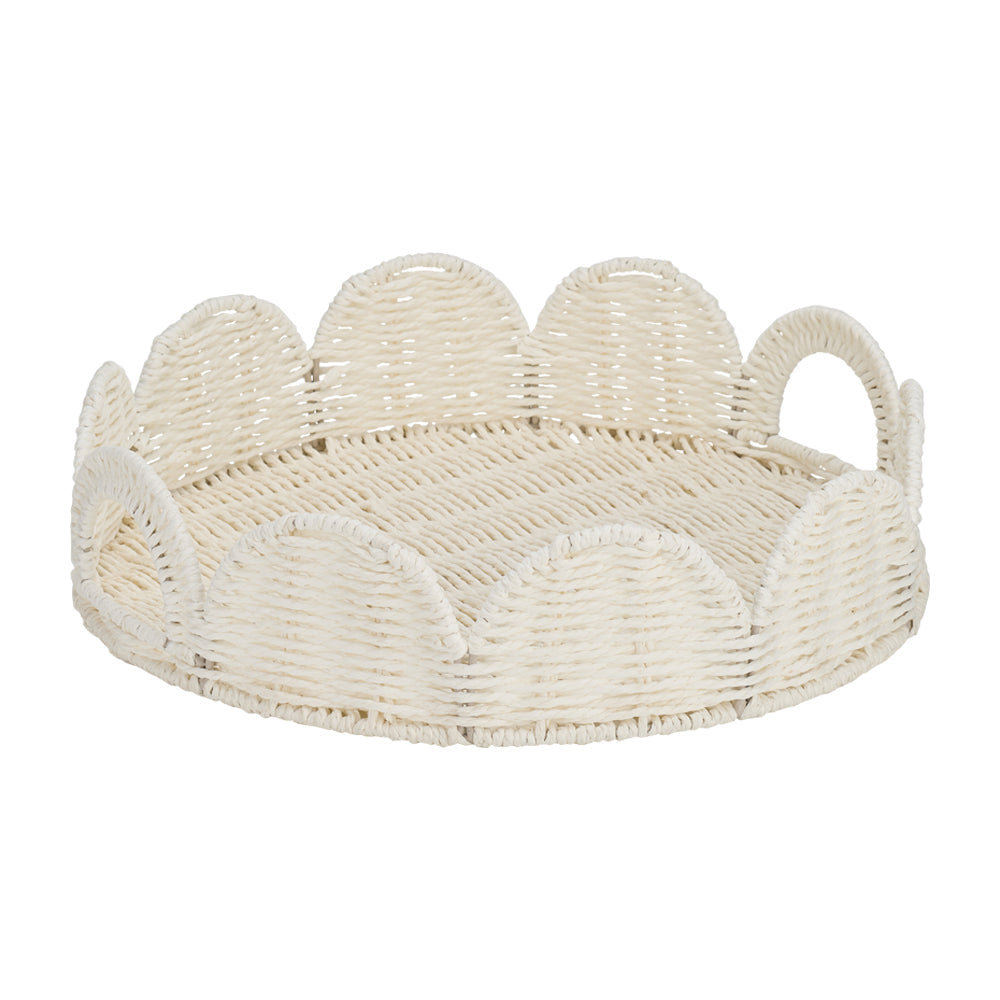 Annabel Trends Papier Woven Tray Set White