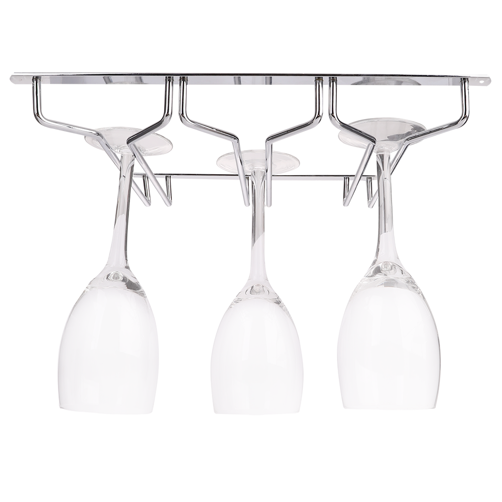 Bartender Triple Glass Stemware Rack 28cm - Chrome