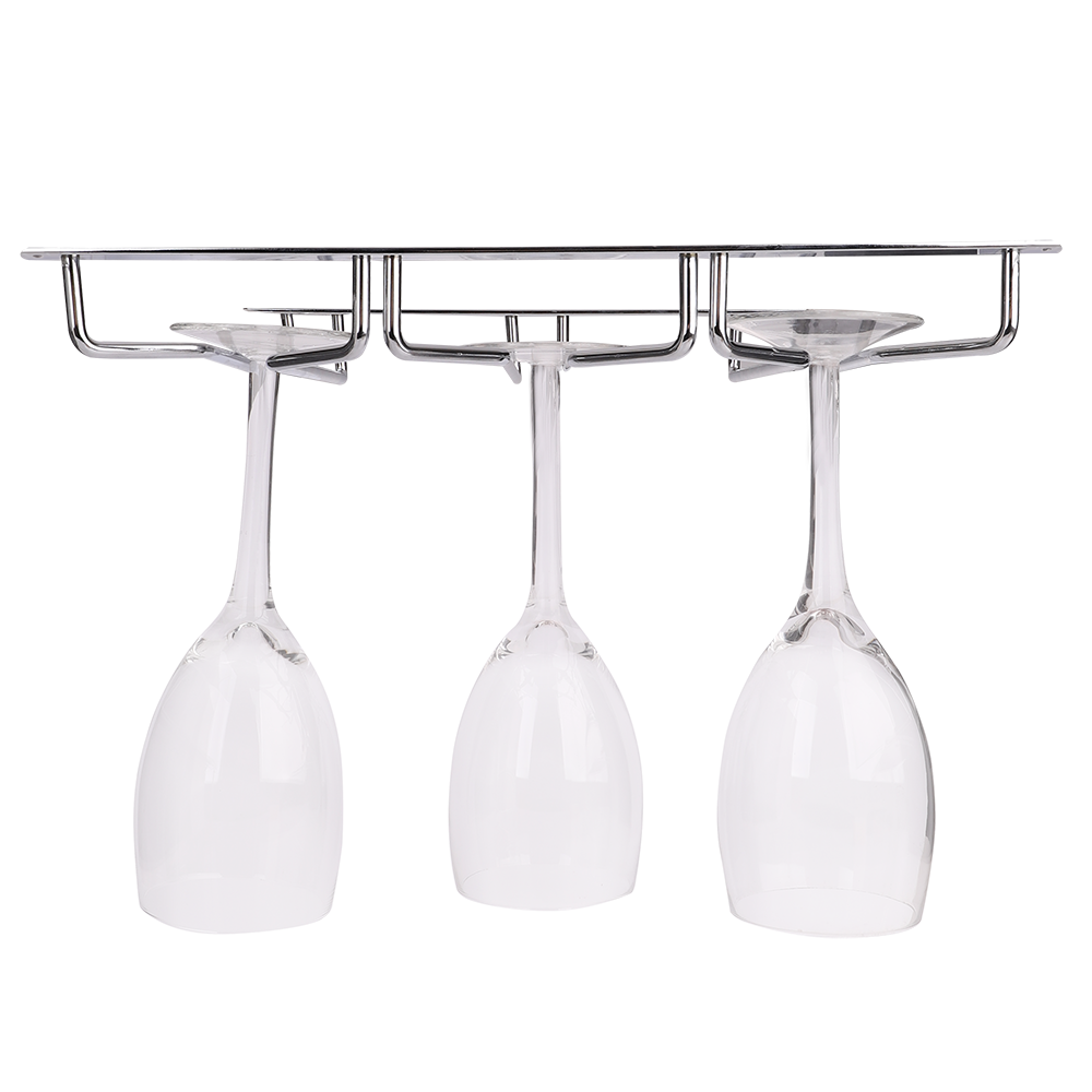 Bartender Triple Glass Stemware Rack 28cm - Chrome