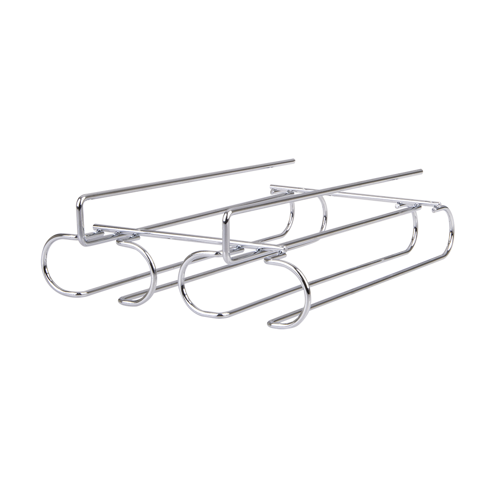 Bartender Undershelf 2 Rail Stemware Rack - Chrome