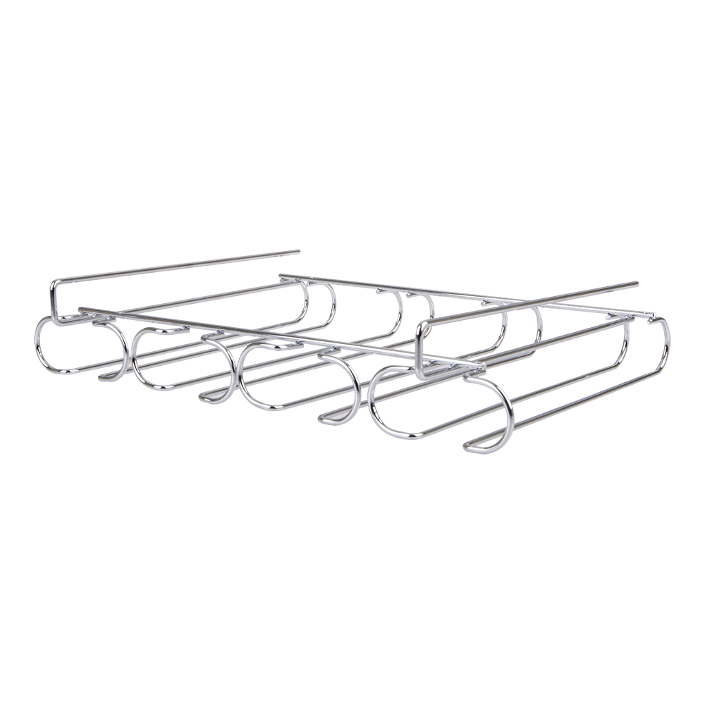 Bartender Undershelf 4 Rail Stemware Rack - Chrome