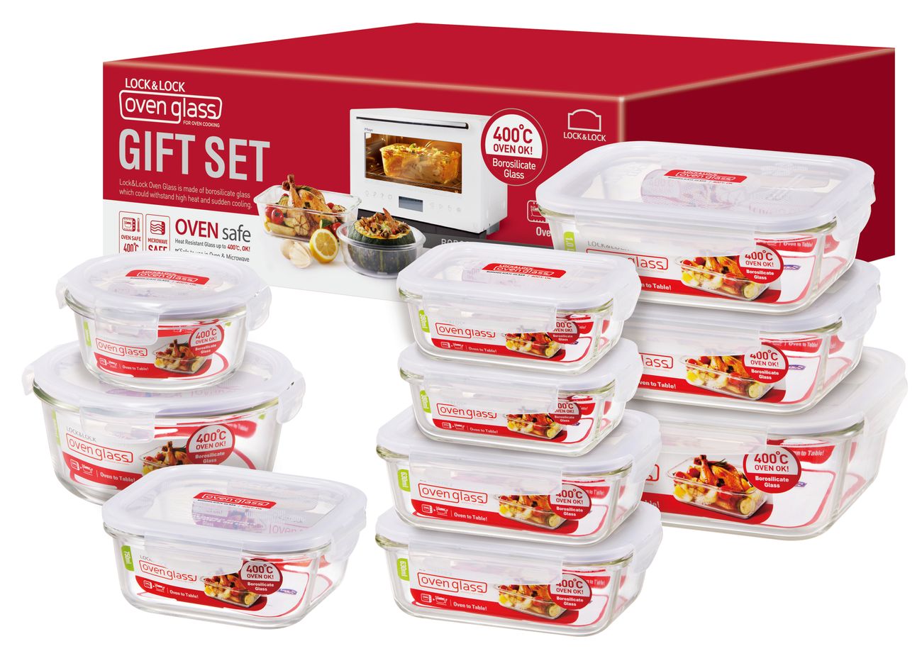 LocknLock Boroseal Heat Resistant Glass 10 Piece Starter Set