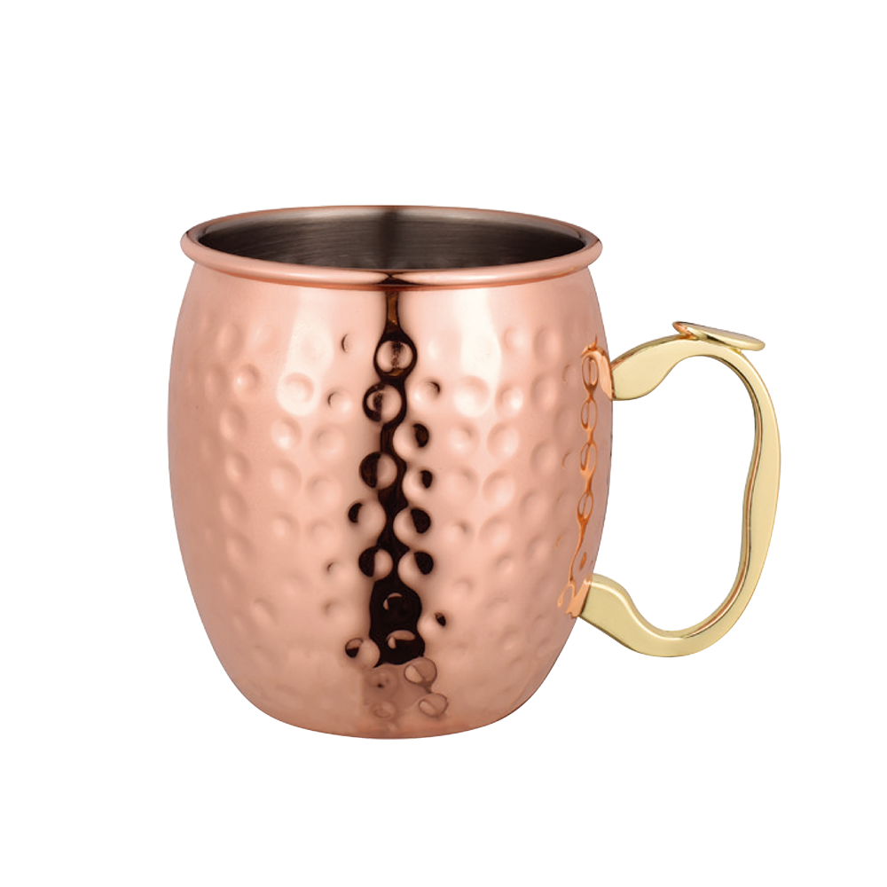 Bartender Moscow Mule Mug Copper Plated 530ml - Hammer Finish