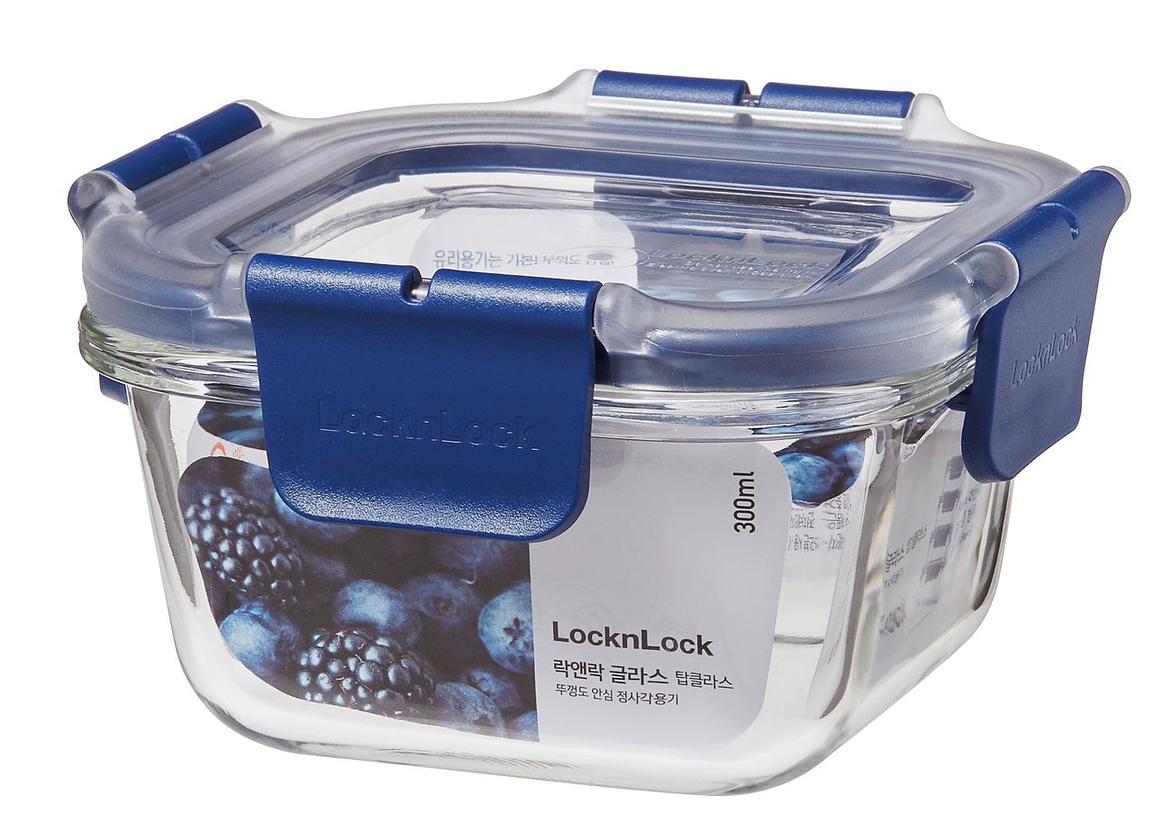 LocknLock Top Class Glass Square Food Container 300ml
