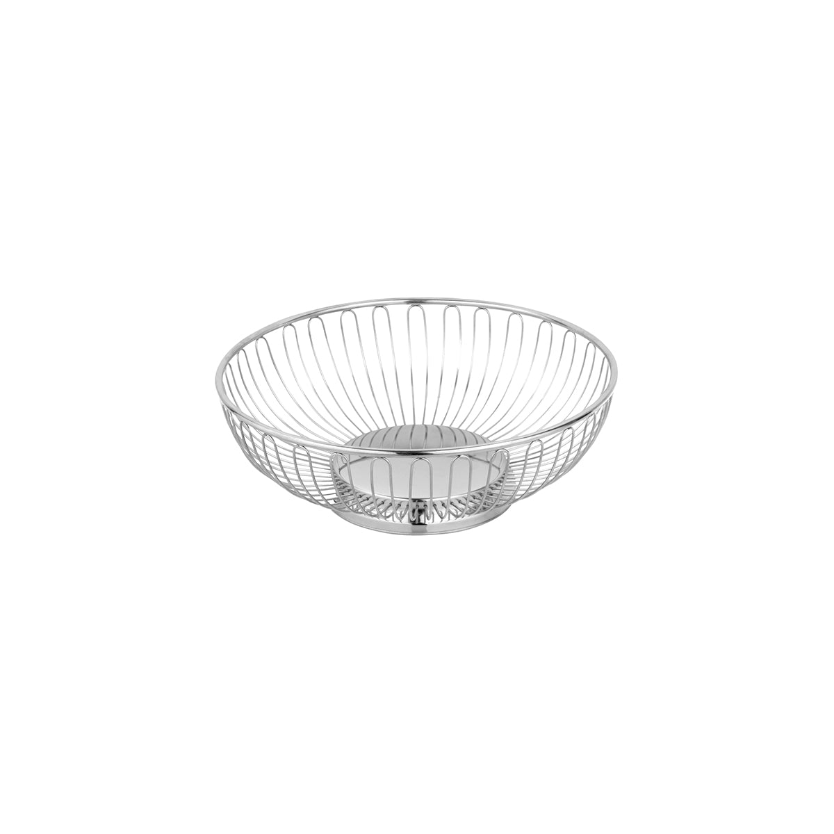 Chef Inox Round Wire Basket Solid Base 18/10 Stainless Steel 245x80mm