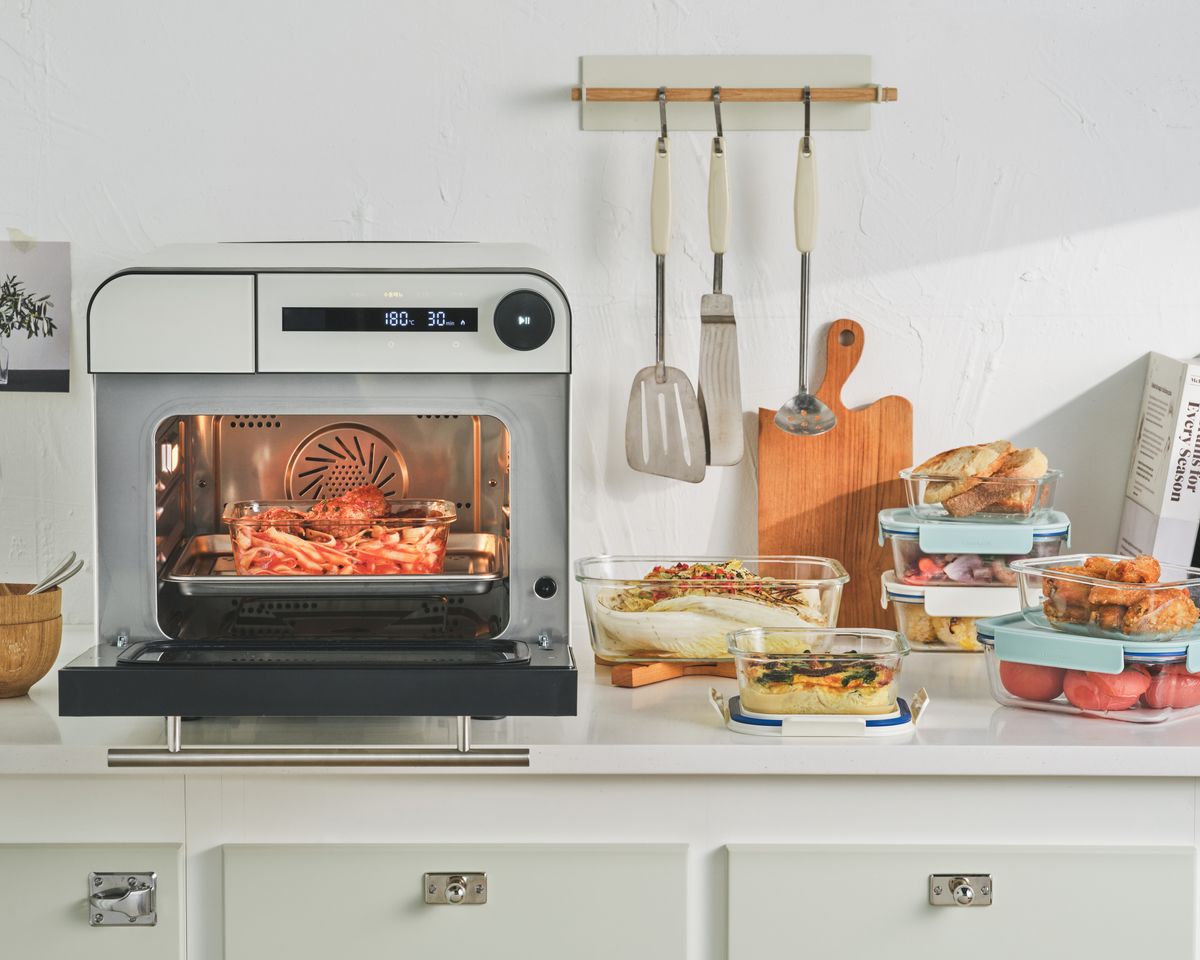 LocknLock Clear Glass White Rect Container - 2L