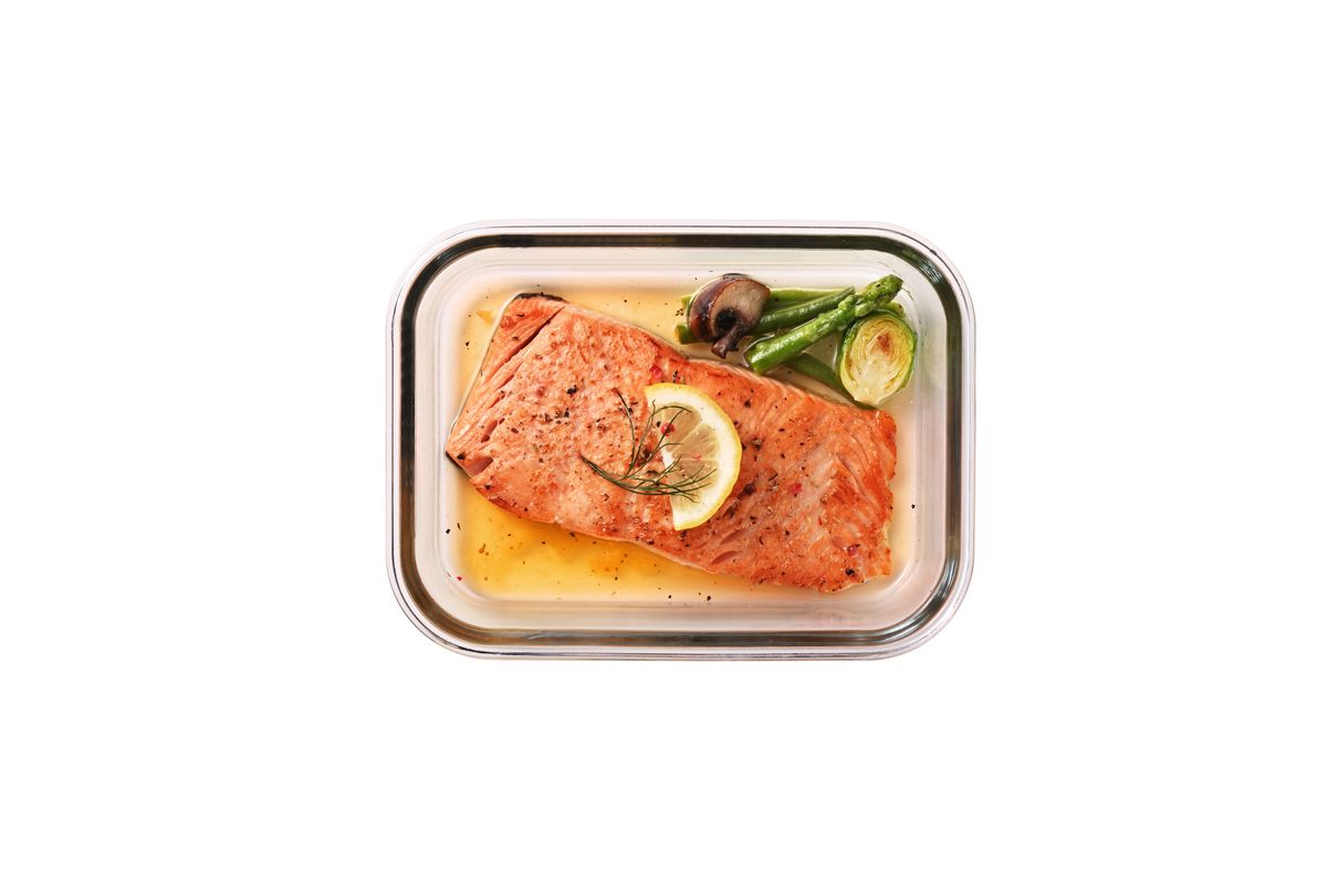 LocknLock Clear Glass White Rect Container - 2L