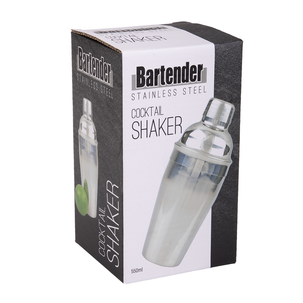 Bartender Stainless Steel Cocktail Shaker 550ml
