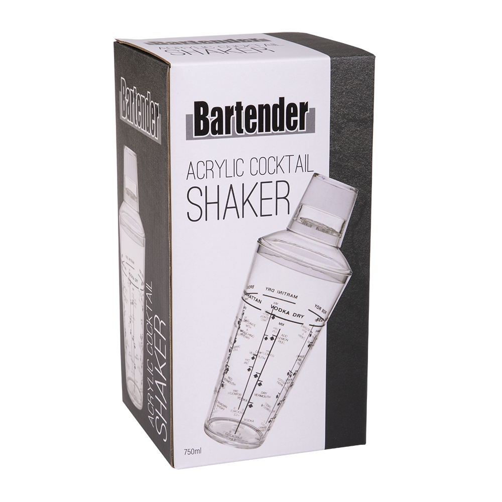 Bartender Acrylic Cocktail Shaker 750ml