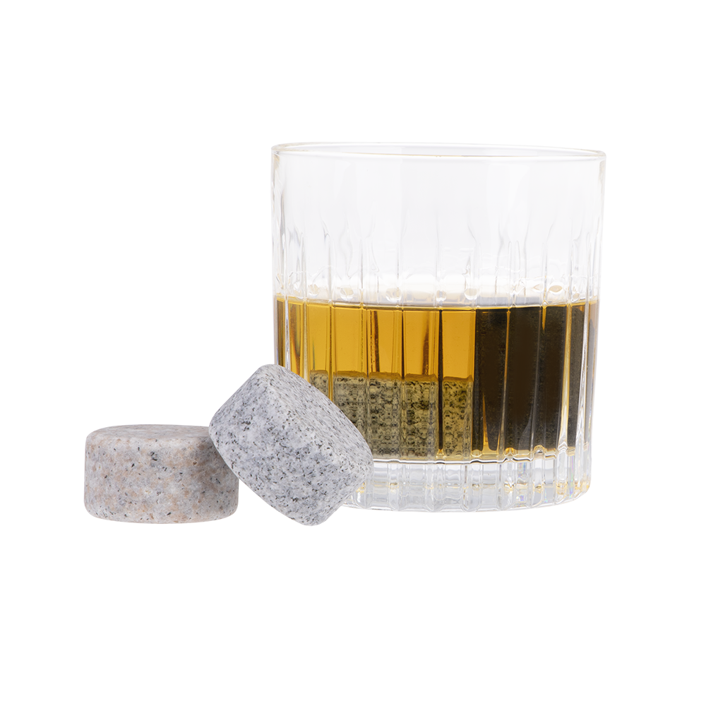 Bartender Whisky Disc Set 6 W/ Wood Base