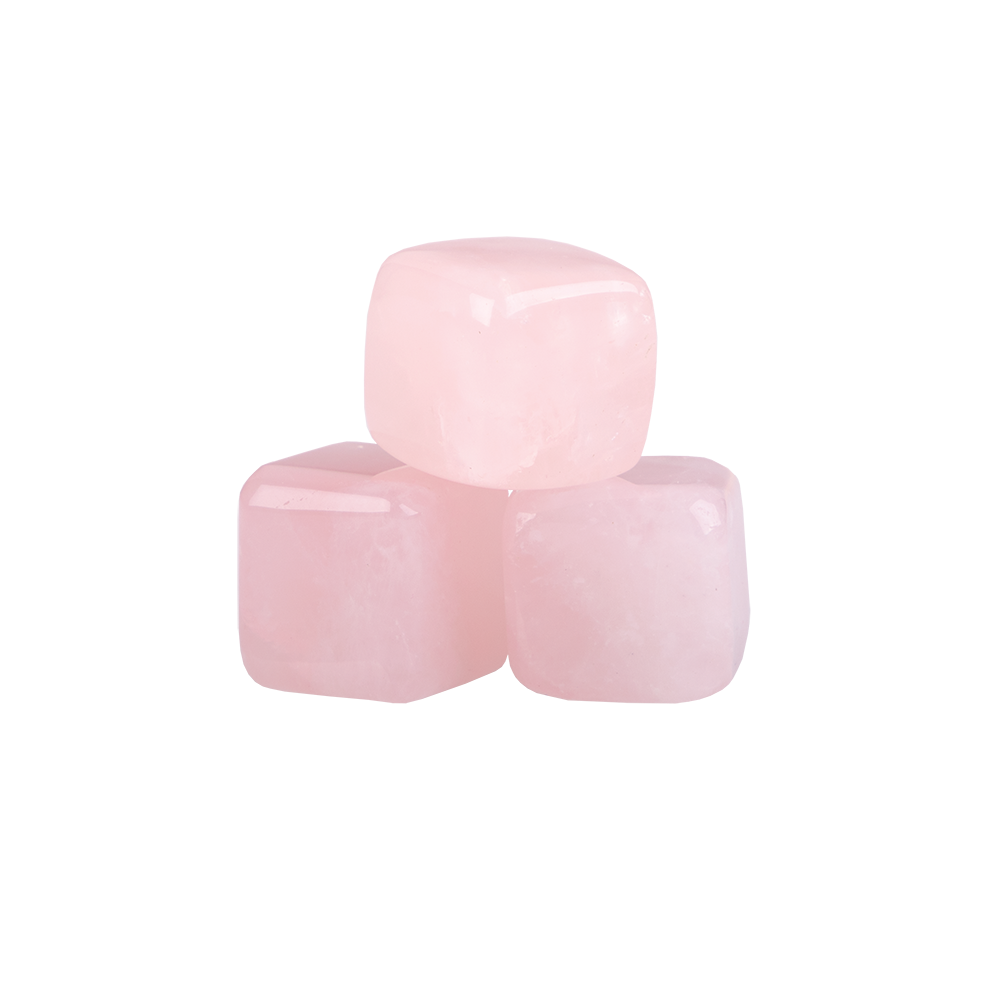 Bartender Rose Quartz Gin Stones Set 6 W/ Bag