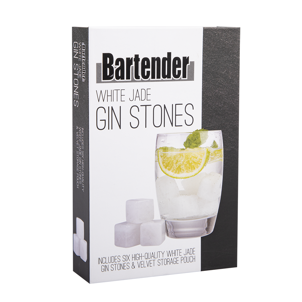 Bartender White Jade Gin Stones Set 6 W/ Bag