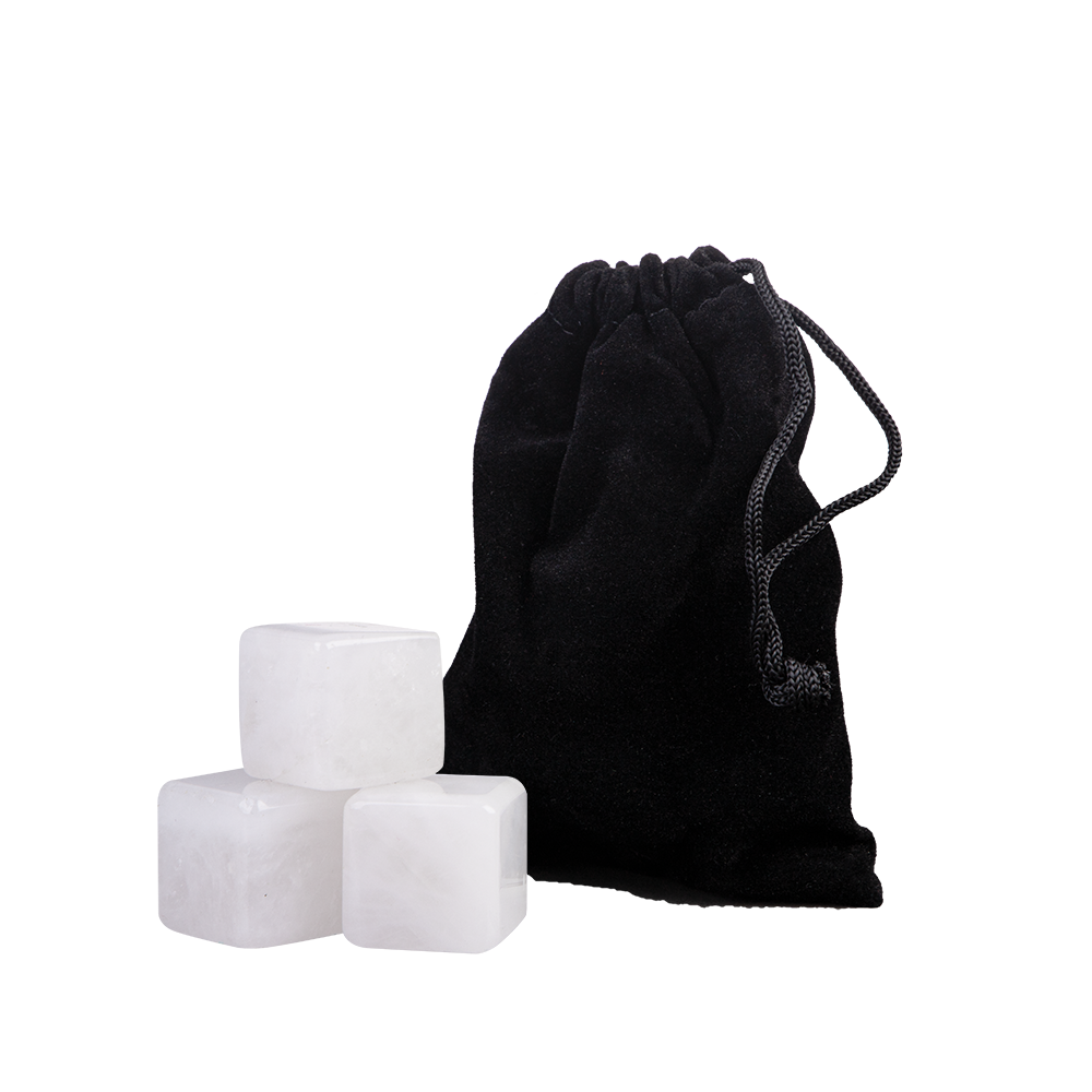 Bartender White Jade Gin Stones Set 6 W/ Bag