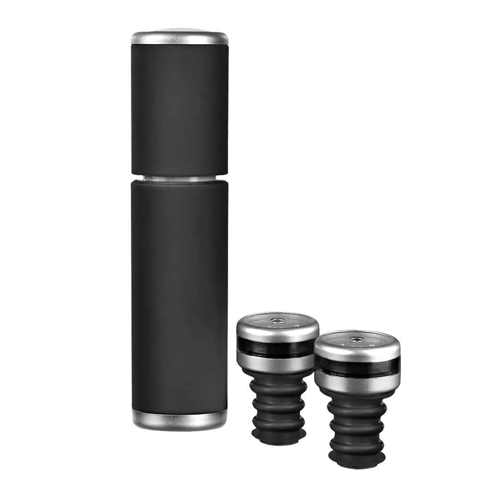 Bartender “Sure-Seal” Wine Saver Set – Black
