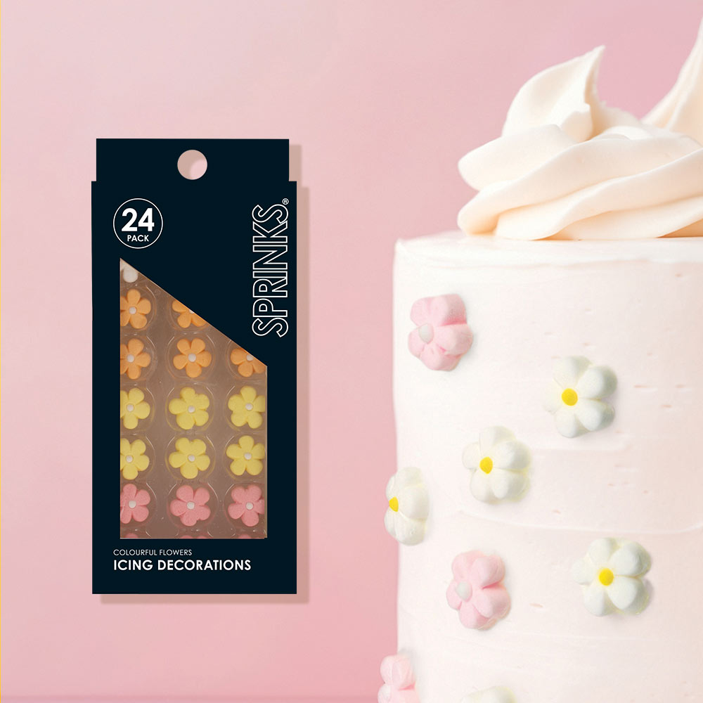 Sprinks Icing Decorations Colourful Flowers 24 Piece