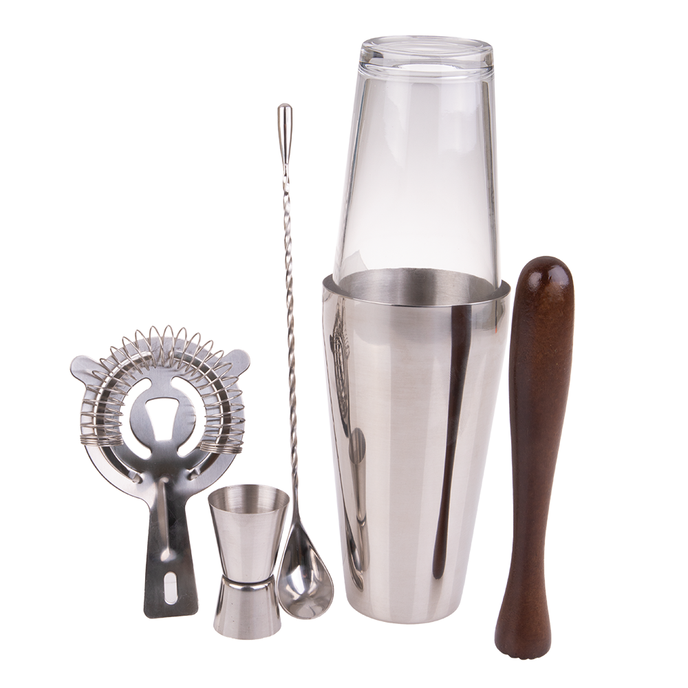 Bartender 5 Piece Stainless Steel Cocktail Set