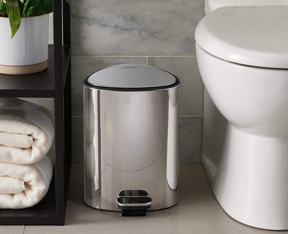 Joseph Joseph Easystore Luxe Stainless-Steel 5-Litre Pedal Bin With  Liner Storage