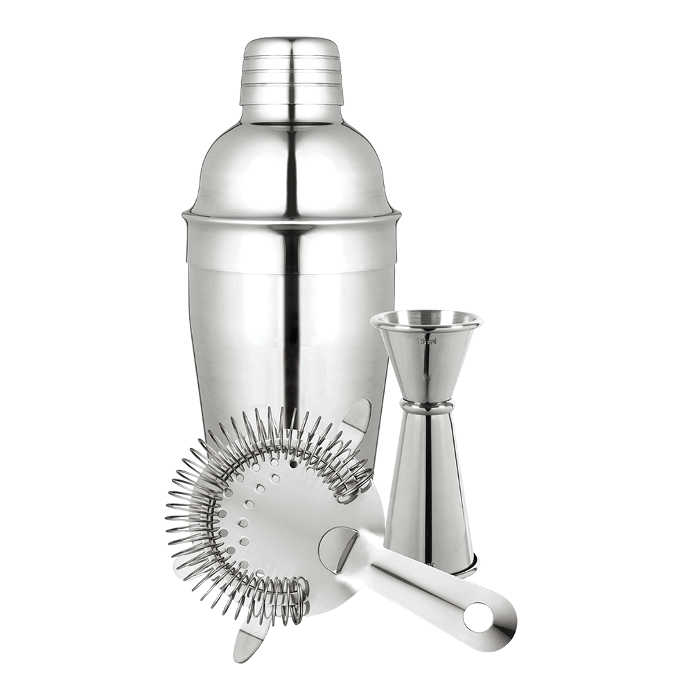 Bartender 3 Piece Stainless Steel Cocktail Set