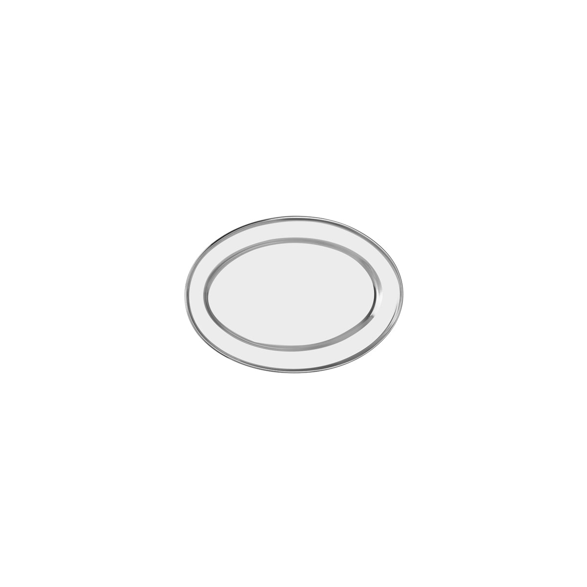 Chef Inox Oval Platter Rolled Edge Stainless Steel 250x200mm