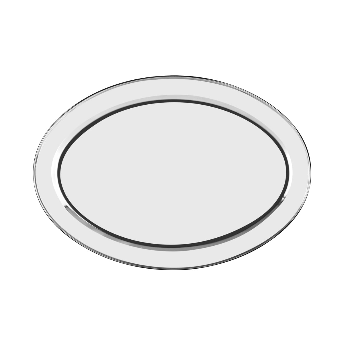 Chef Inox Oval Platter Rolled Edge Stainless Steel 550x445mm