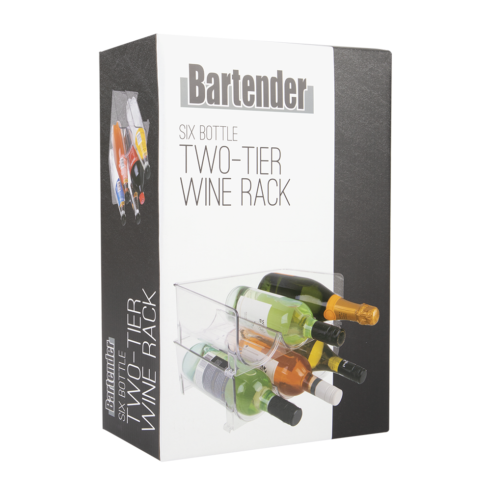 Bartender 6 Bottle 2-Tier Wine Rack - Clear