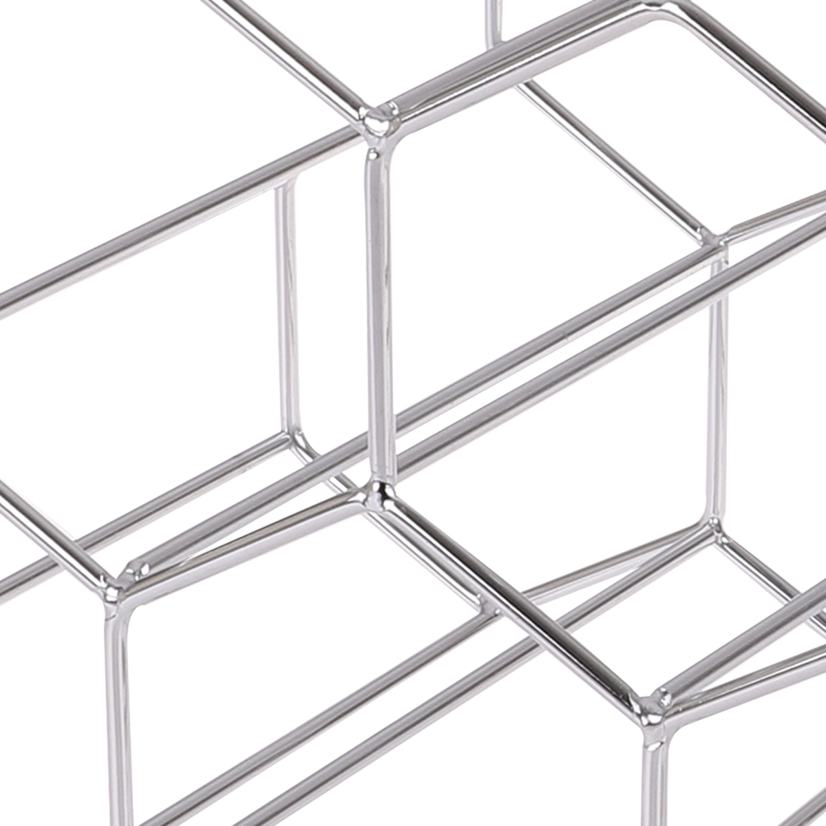 Bartender 9 Bottle Hexagonal Wine Rack - Chrome