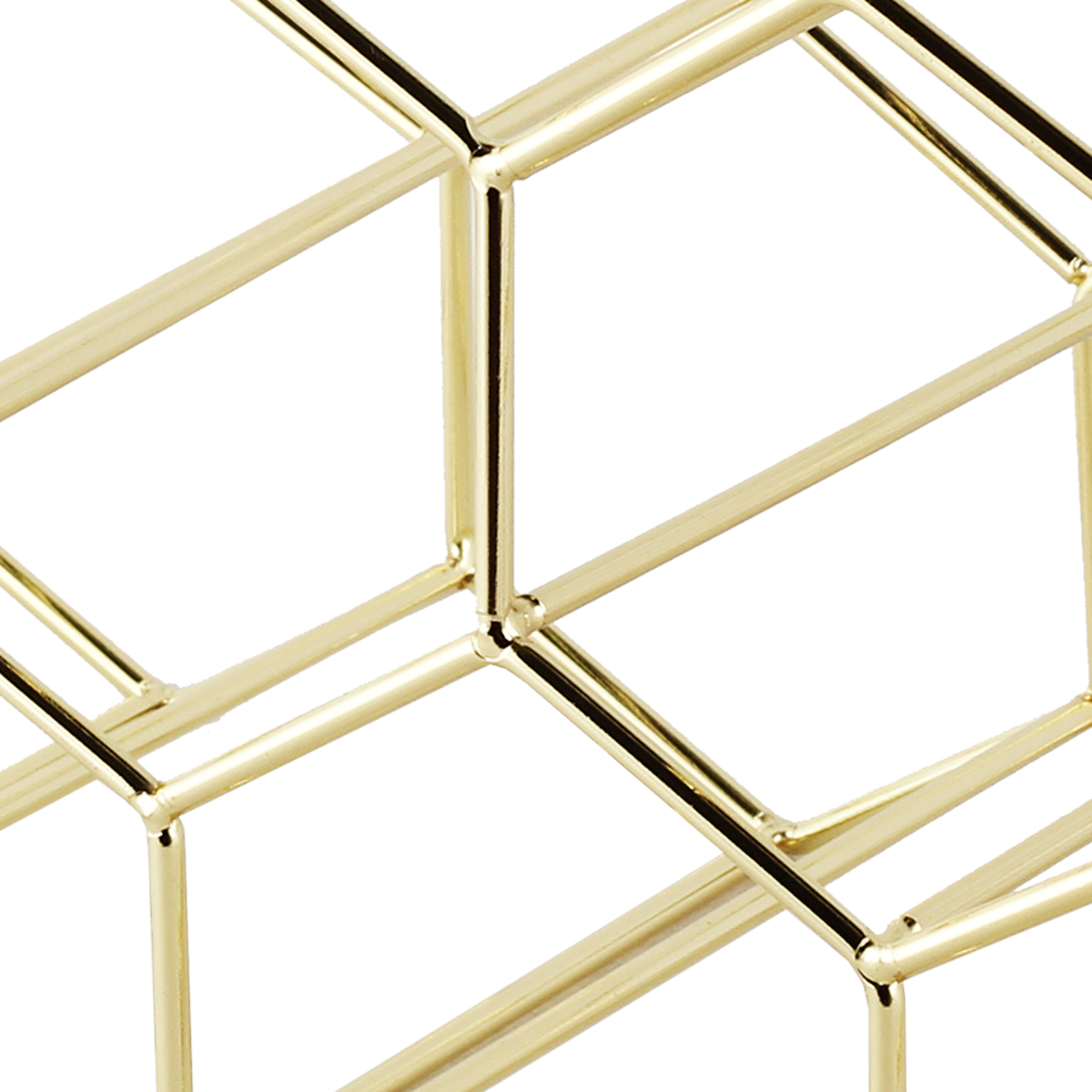 Bartender 9 Bottle Hexagonal Wine Rack - Gold