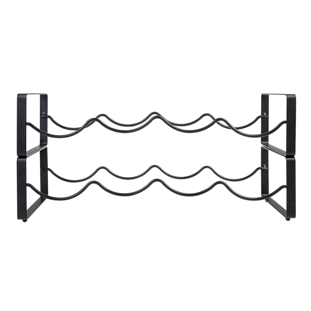 Bartender 2-Tier 8 Bottle Stackable Wine Rack - Black
