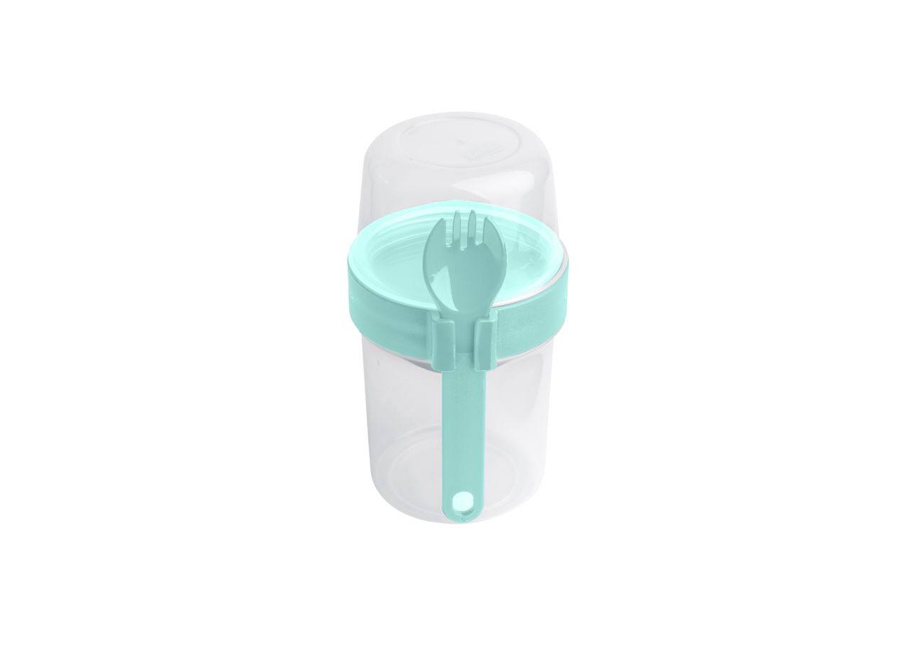 LocknLock To-Go 2 Way Container with Fork - Aqua