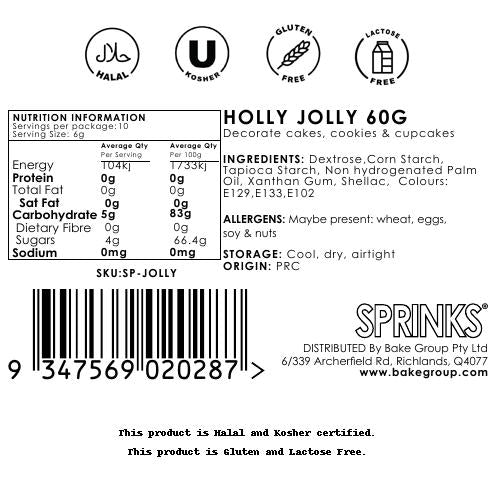 Sprinks Holly Jolly Christmas Sprinkles 60g