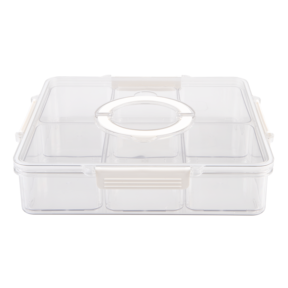 Alfresco Lane Square 6 Compartment Grazing Box with Carry Handles