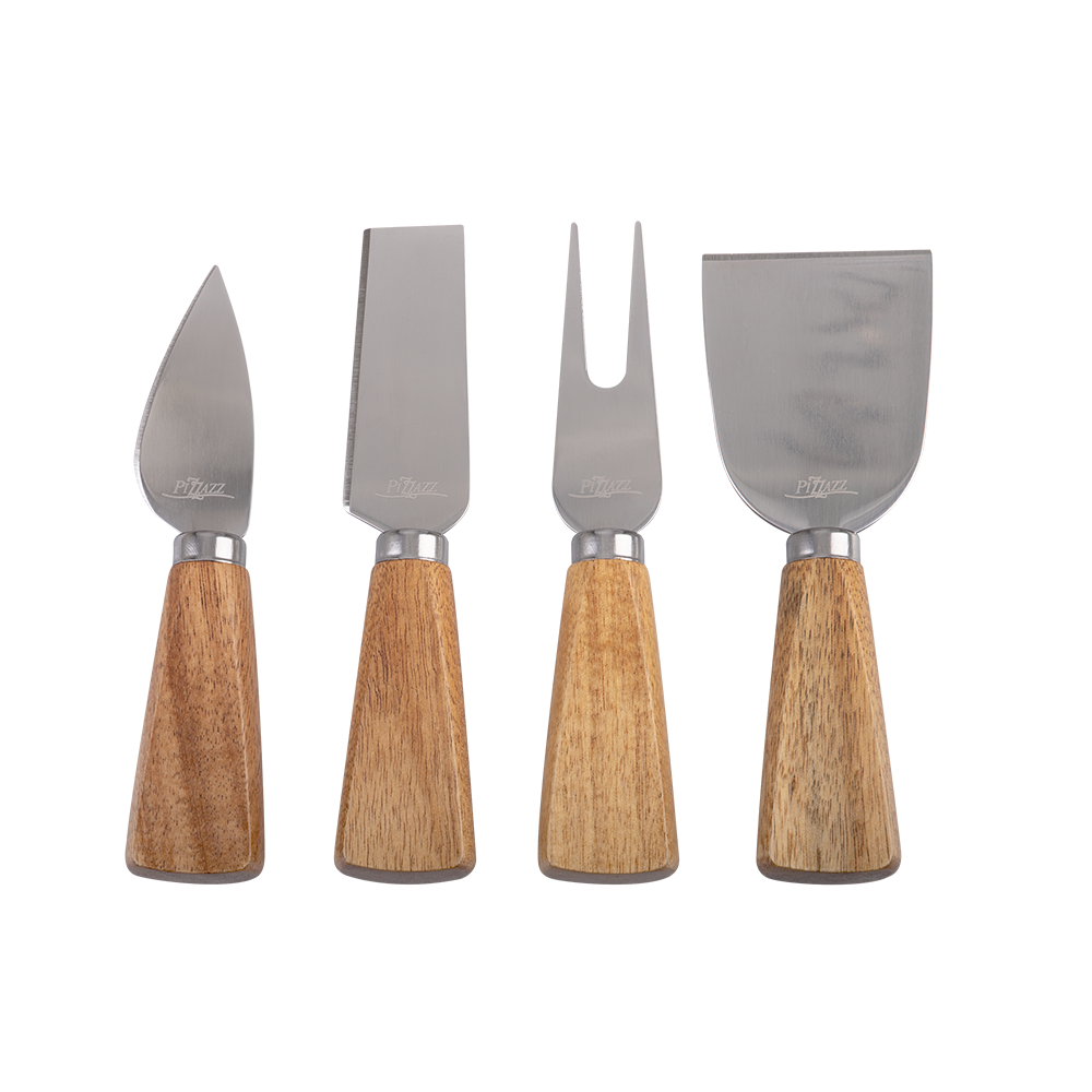 Alfresco Lane Mini Cheese Knives W/ Acacia Wood Handle Set 4
