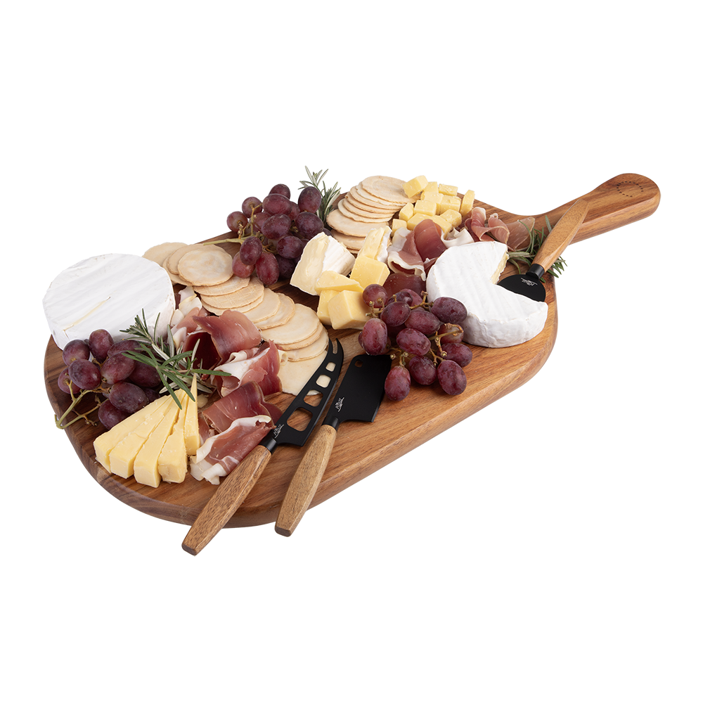 Alfresco Lane Non-Stick Stainless Steel Cheese Knives W/ Acacia Wood Handle Set 3